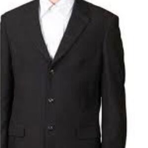 Lucci Size 46 Regular Black Three Button Blazer Italy